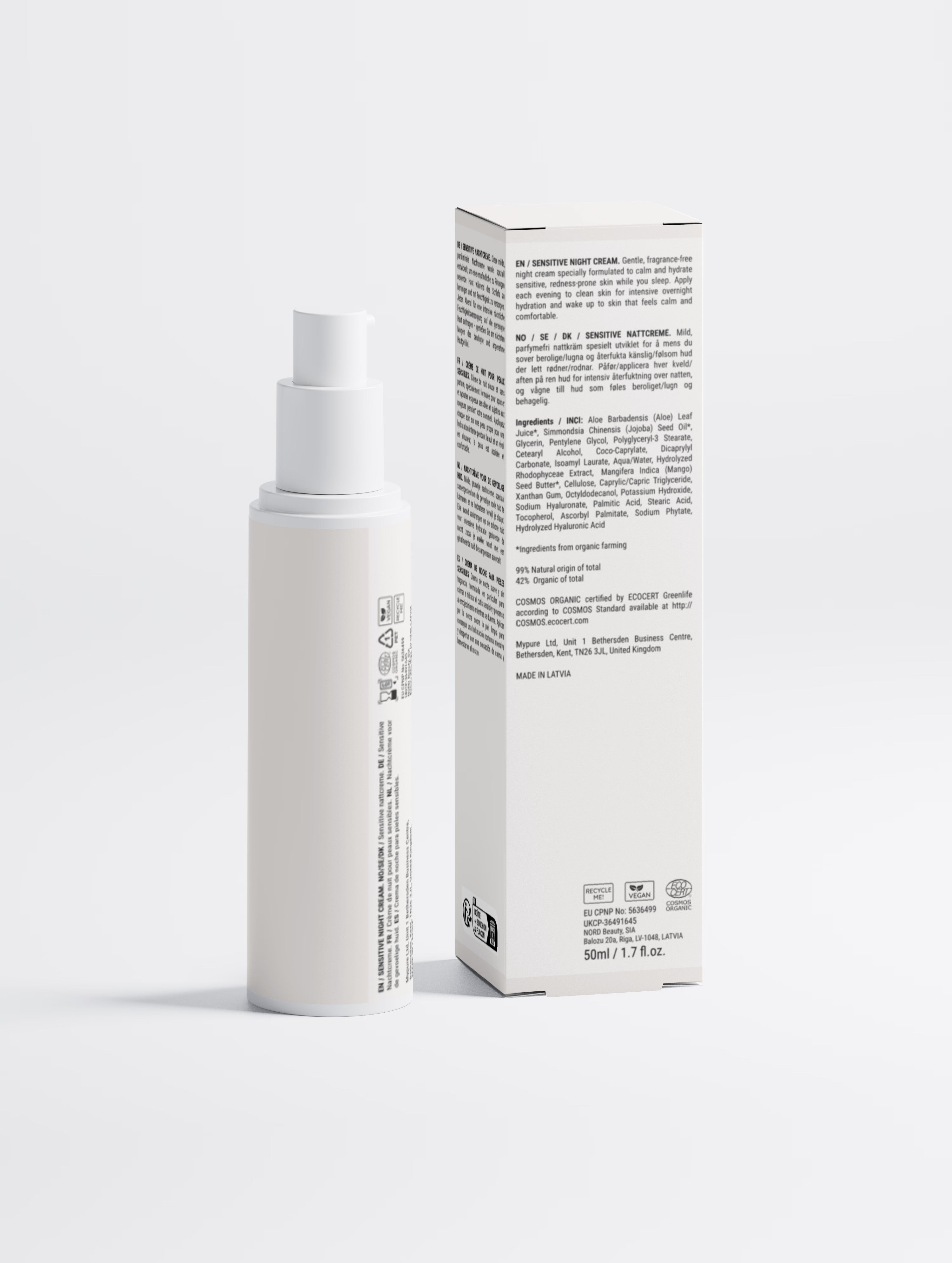 Sensitive Skin Overnight Cream, Fragrance Free